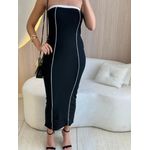 VESTIDO CANELADO MANUELA PRETO