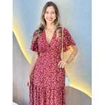 VESTIDO VALENTINA MANGA CURTA MARSALA