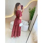 VESTIDO VALENTINA MANGA CURTA MARSALA