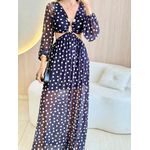 VESTIDO LONGO RUBIA PRETO