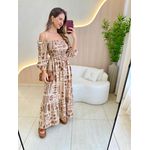 VESTIDO MIDI FERNANDA NUDE/MARROM