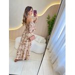 VESTIDO MIDI FERNANDA NUDE/MARROM
