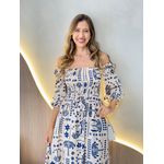VESTIDO MIDI FERNANDA OFF/ AZUL