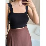 CROPPED FAIXA ALÇA TRICOT MODAL PRETO