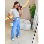 CALÇA PANTALONA LISTRAS LATERAL AZUL