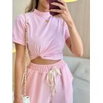 T-SHIRT BÁSICA ALGODÃO ROSA