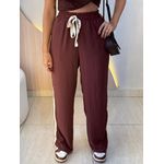 CALÇA PANTALONA LISTRAS LATERAL MARROM