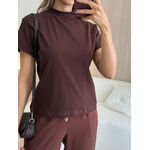 T-SHIRT BÁSICA ALGODÃO MARROM