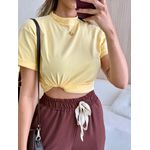T-SHIRT BÁSICA ALGODÃO AMARELO