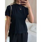 T-SHIRT BÁSICA ALGODÃO PRETO