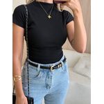 BLUSA ASSIMETRICA CANELADA PRETO