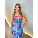 VESTIDO LONGO ELIS AZUL/ROSA