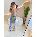 VESTIDO LONGO ELIS AZUL/AMARELO
