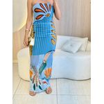 VESTIDO LONGO ELIS AZUL/AMARELO