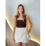CROPPED FAIXA ALÇA TRICOT MODAL MARROM
