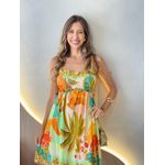 VESTIDO CURTO CLARISSE VERDE/LARANJA