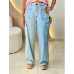 CALÇA CARGO PANTALONA JEANS CLARO