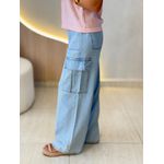 CALÇA CARGO PANTALONA JEANS CLARO