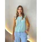 BLUSA MANGA CURTA LIVIA VERDE AGUA