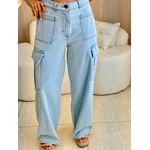 CALÇA CARGO PANTALONA JEANS CLARO