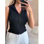 BLUSA CANELADA POLO PRETO