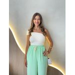 CALÇA PANTALONA LISTRAS LATERAL VERDE AGUA