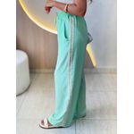 CALÇA PANTALONA LISTRAS LATERAL VERDE AGUA