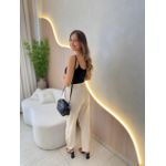 CROPPED CANELADO LIS PRETO