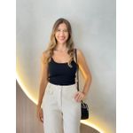 CROPPED CANELADO LIS PRETO