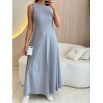 VESTIDO YASMIN CANELADO CINZA