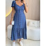 VESTIDO MIDI DANDARA AZUL FLORZINHA