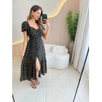 VESTIDO MIDI DANDARA PRETO FLORZINHA