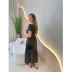 VESTIDO MIDI DANDARA PRETO FLORZINHA