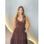 VESTIDO MIDI VIRGINIA POA MARROM