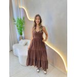 VESTIDO MIDI VIRGINIA POA MARROM