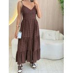 VESTIDO MIDI VIRGINIA POA MARROM
