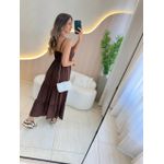 VESTIDO MIDI VIRGINIA POA MARROM