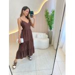VESTIDO MIDI VIRGINIA POA MARROM