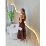 VESTIDO MIDI VIRGINIA POA MARROM