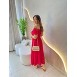 VESTIDO MIDI VIOLETA VERMELHO LISO