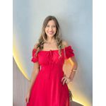 VESTIDO MIDI VIOLETA VERMELHO LISO