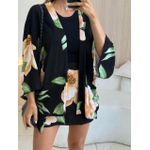 CONJUNTO KIMONO PRETO/NUDE