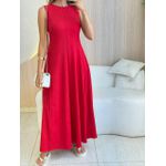 VESTIDO YASMIN CANELADO VERMELHO