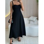 VESTIDO MIDI ANA CLARA PRETO