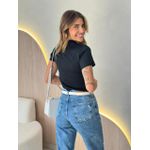 BLUSA MANGA CURTA MARGARIDA PRETO