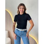 BLUSA MANGA CURTA MARGARIDA PRETO
