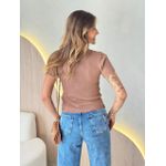 BLUSA MANGA CURTA MARGARIDA MARROM