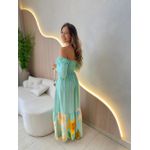 VESTIDO FERNANDA MANGA CURTA VERDE AGUA ESTAMPADO