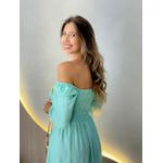 VESTIDO FERNANDA MANGA CURTA VERDE AGUA ESTAMPADO