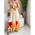 VESTIDO FERNANDA MANGA CURTA VERMELHO/LARANJA